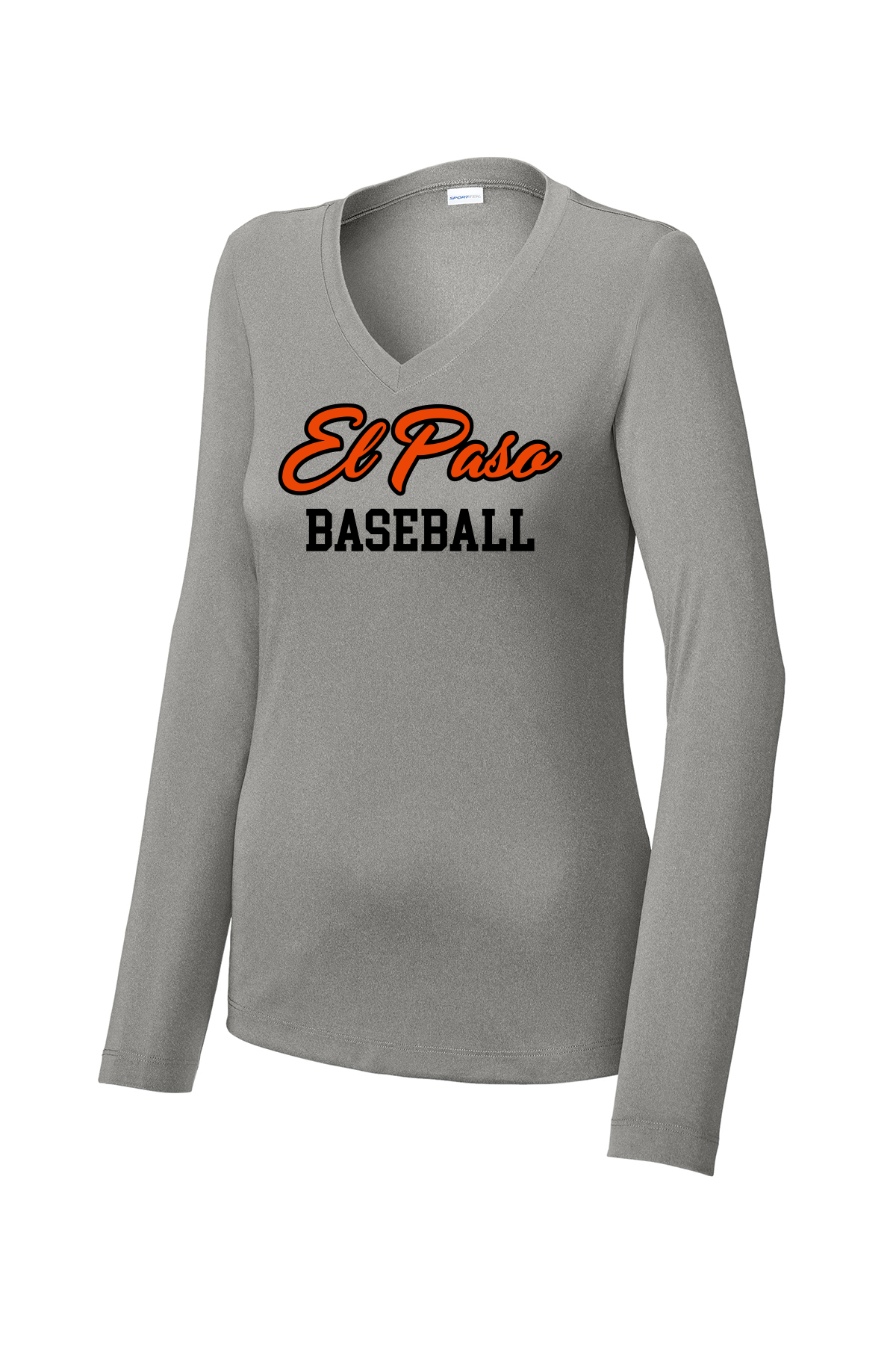 El Paso Baseball Logo Ladies V-neck Dri Fit Longsleeve Tee